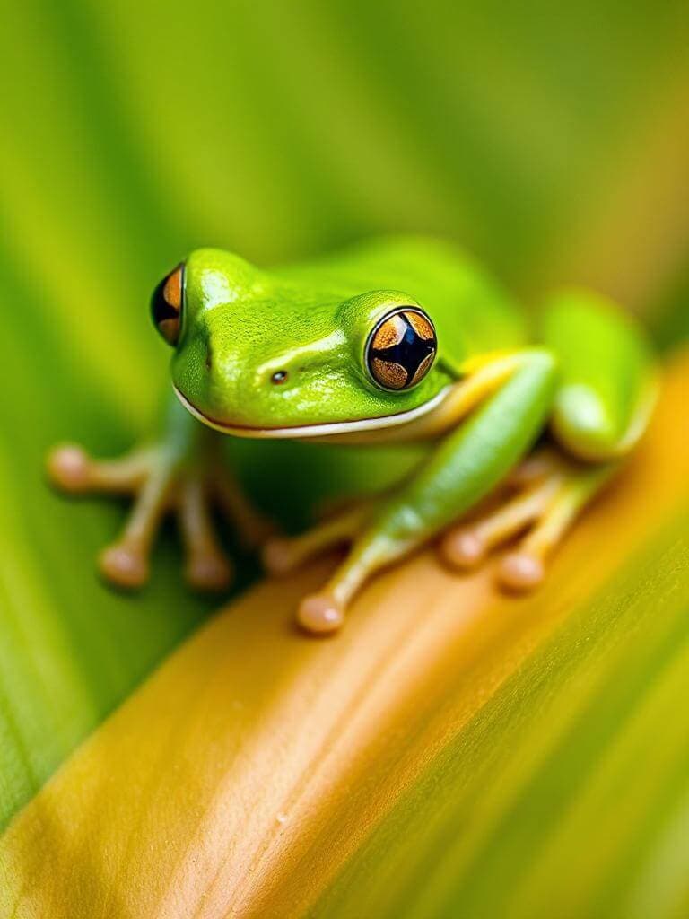 Tree Frog on a Leaf Wallpaper