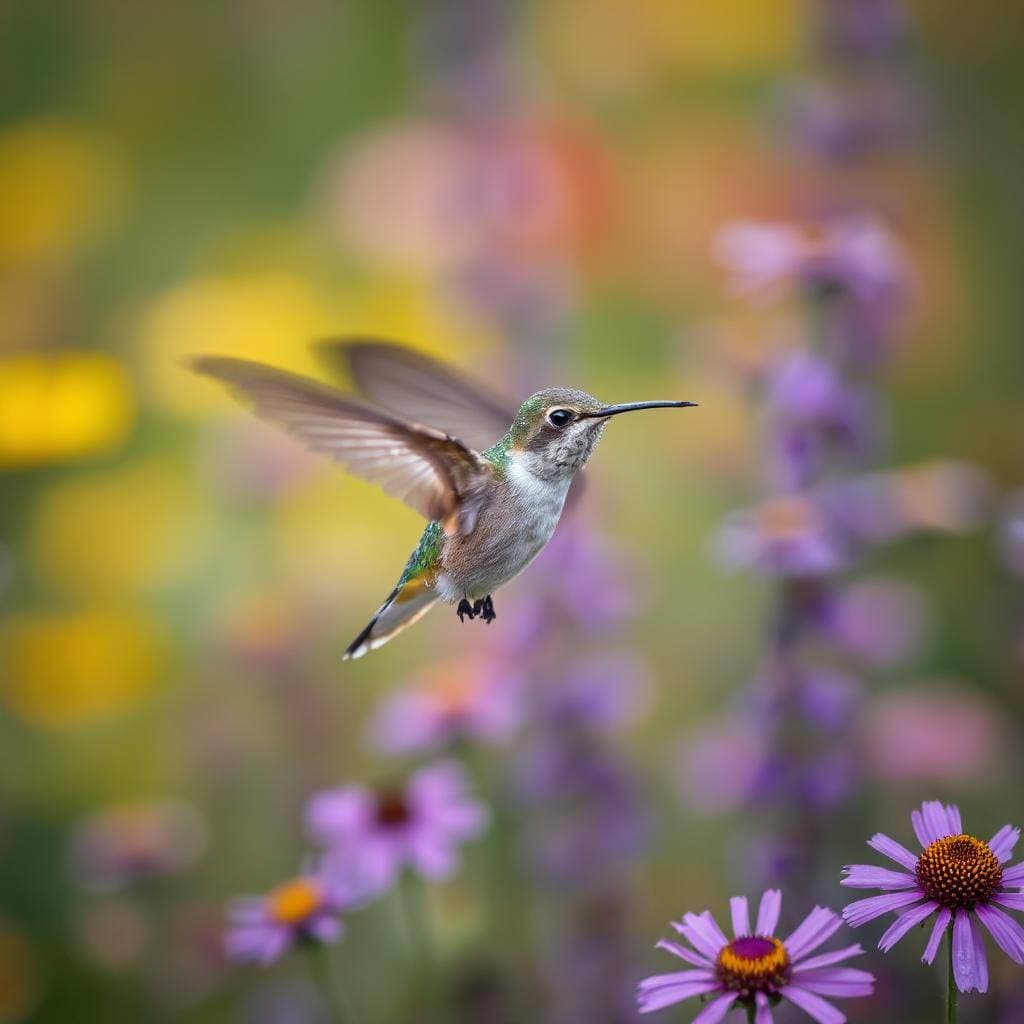 Bird in a flower valley wallpaper